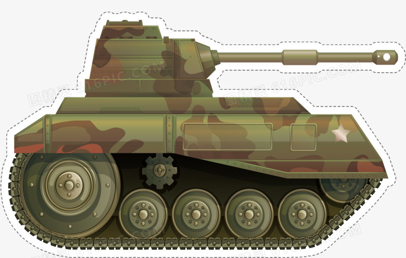 军事迷彩坦克