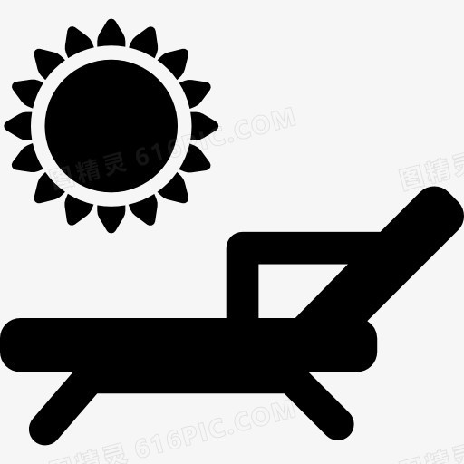 甲板上的椅子在阳光下图标