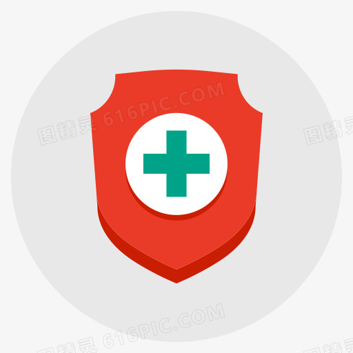 防火墙健康保险医学保护安全盾平面设计图标（设置1）