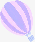 紫色卡通可爱条纹热气球