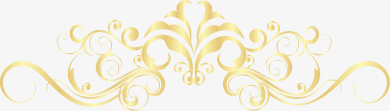金色花纹婚礼边框装饰