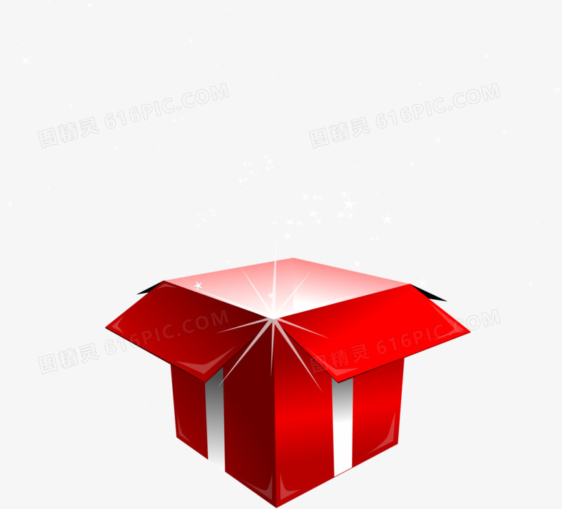 手绘红色圣诞节礼盒装饰