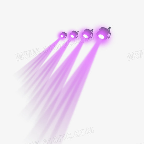 紫色手绘舞台灯光