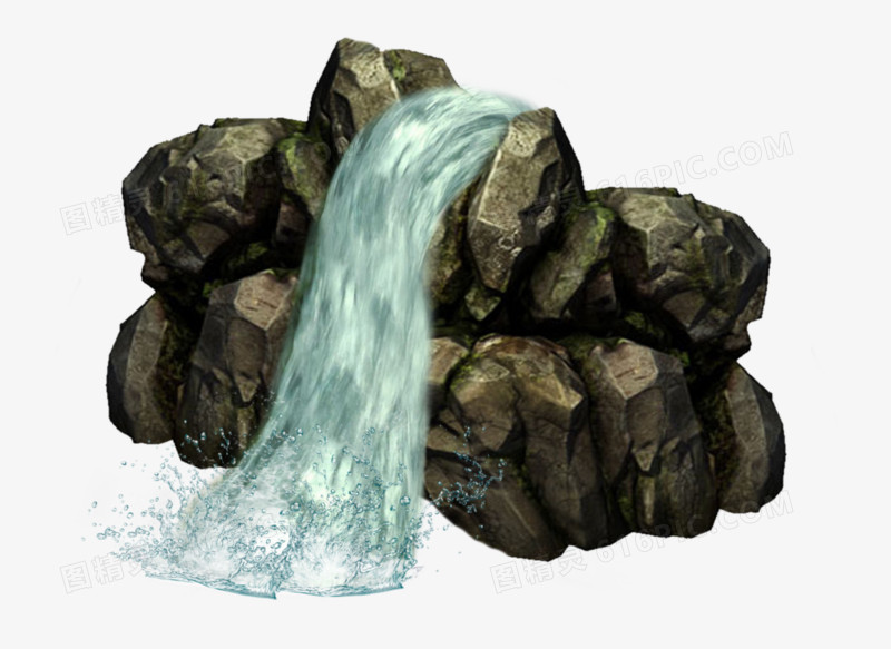 石材 石头 假山  瀑布