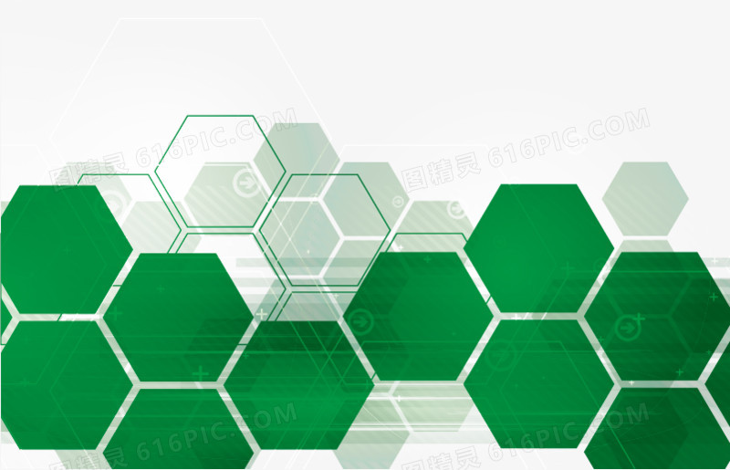 绿色六边形科技背景矢量素材