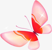 手绘粉红色春天蝴蝶