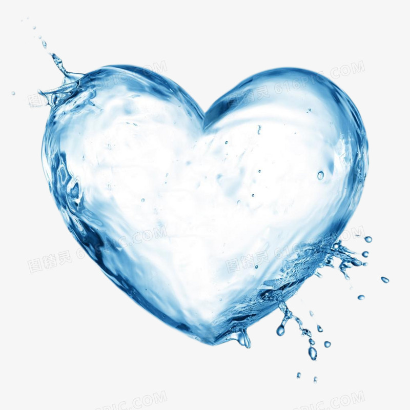 水滴爱心蓝色心形