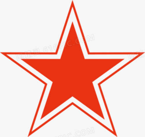 红白单色手绘五角星装饰