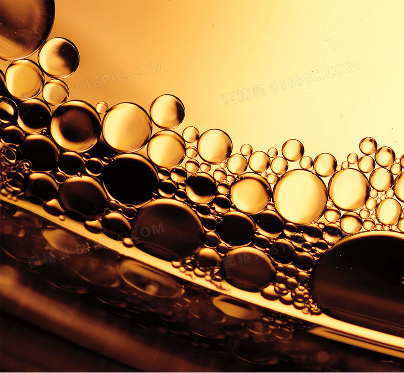 金色液体气泡海报背景