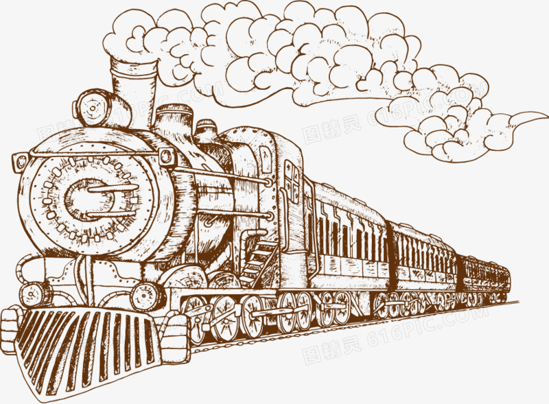 卡通手绘火车