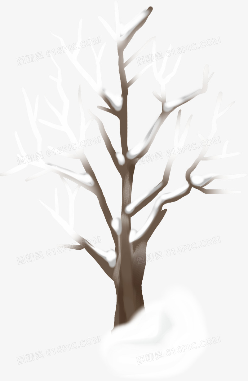 冬季树枝雪景展架
