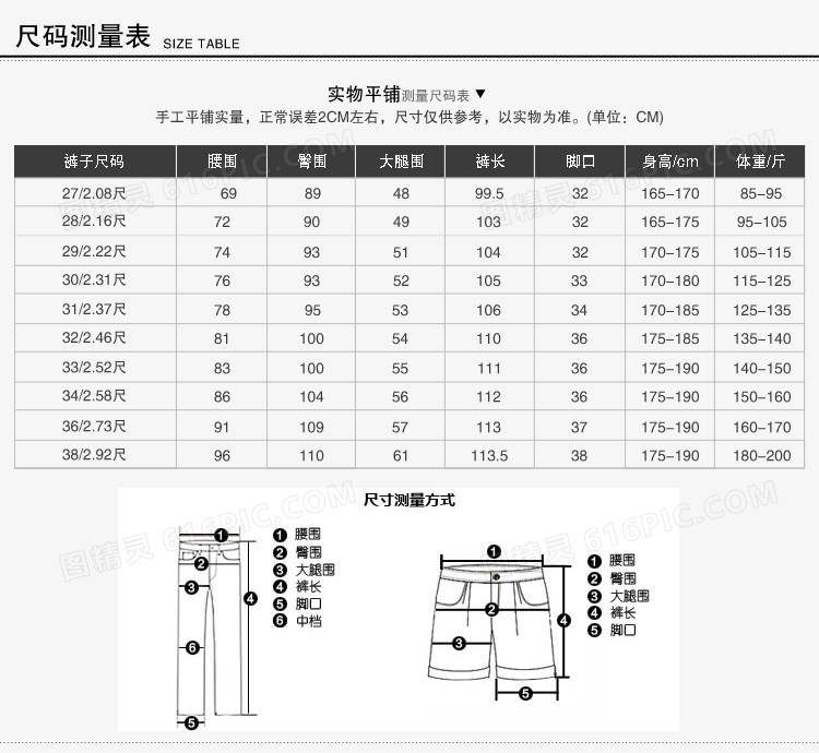 裤子尺码表图片免费下载_PNG素材_编号z7ri7dje1_图精灵