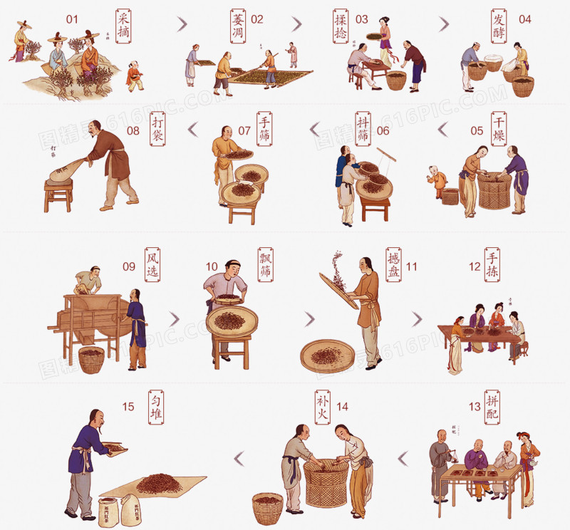 古代制茶工艺步骤图图片