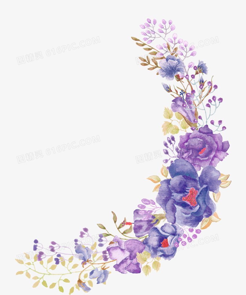 唯美紫色手绘花朵