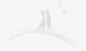 素描鹊桥相会七夕情人节