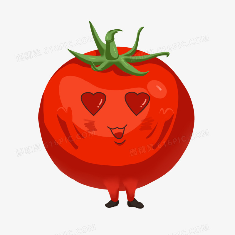 卡通手绘西红柿喜欢你表情免抠元素