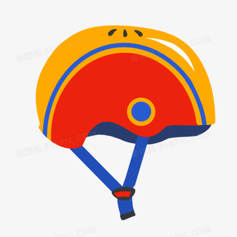 卡通手绘冬季滑雪装备保护头盔素材