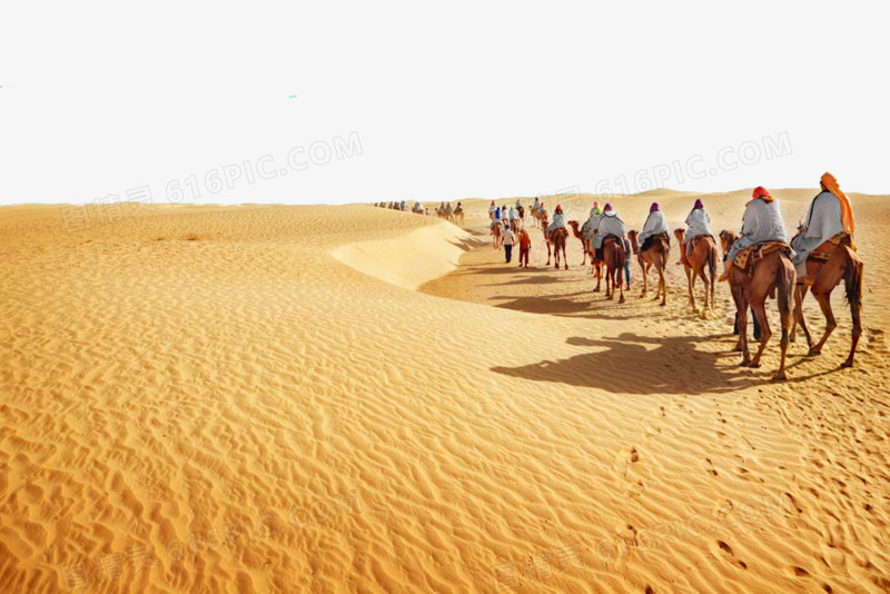 沙漠与骑骆驼的人