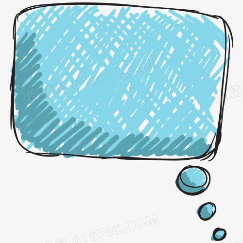 蓝色手绘对话框