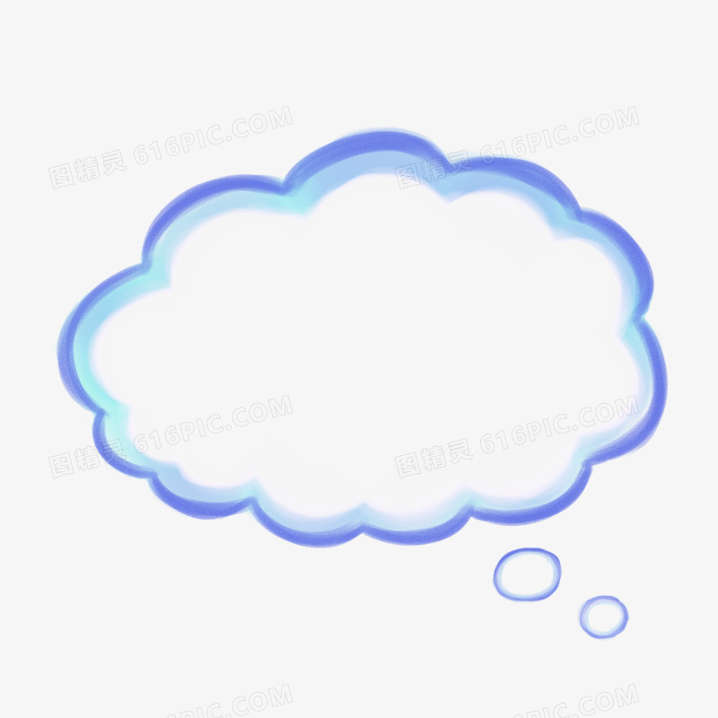 卡通手绘云朵框免抠元素