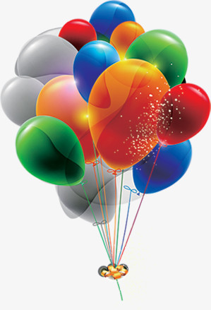 彩色卡通手绘气球装饰