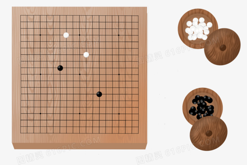 手绘围棋俯视免抠元素