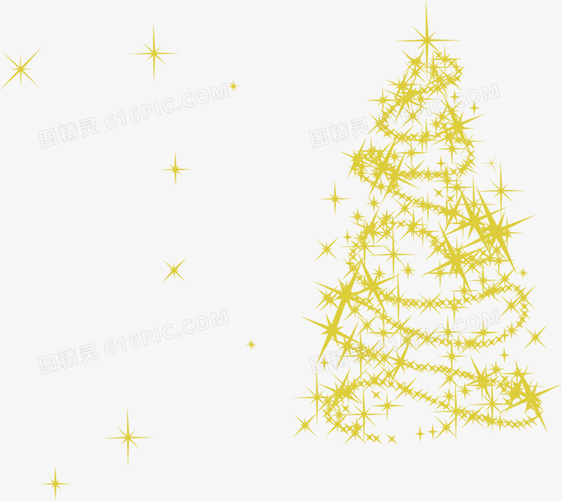 黄色星光圣诞树舞台灯光