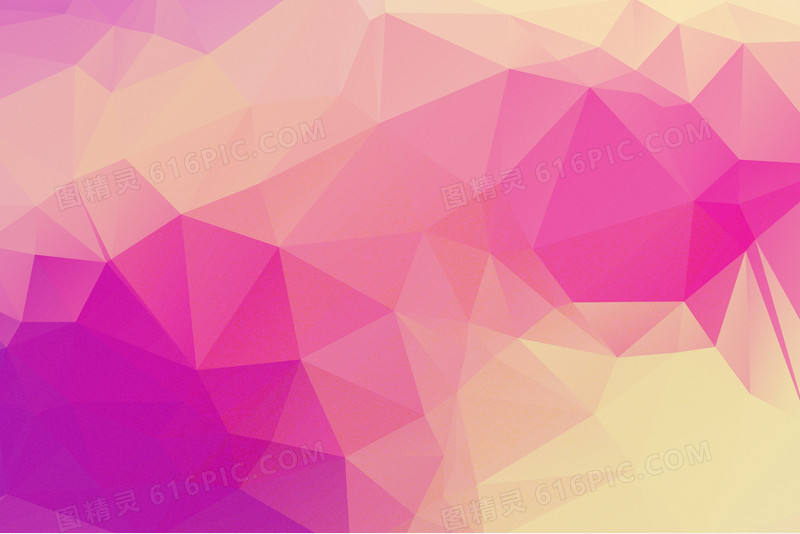 粉黄色三角形立体壁纸
