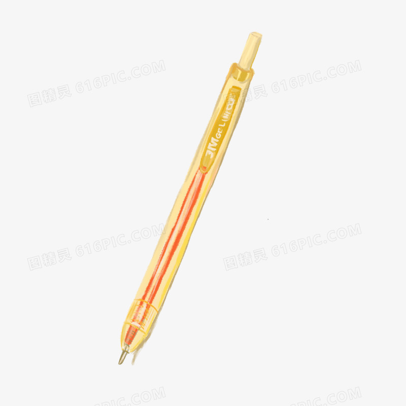 黄色圆珠笔笔芯免抠元素