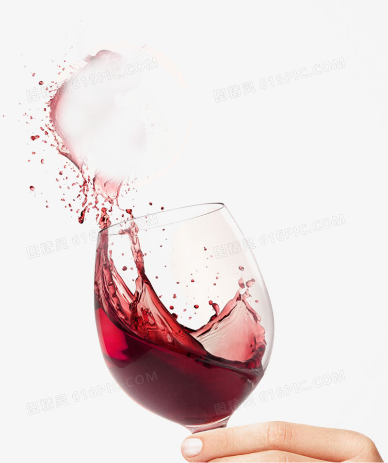 手拿红酒