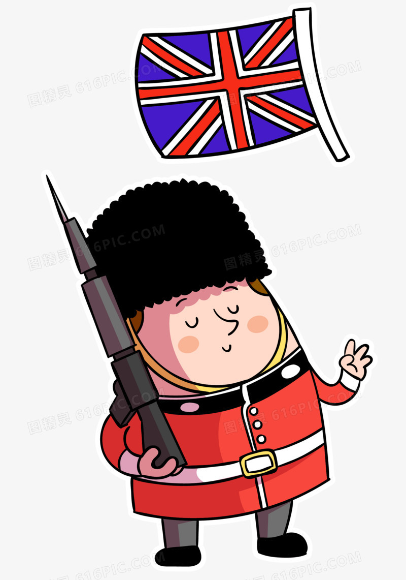 卡通英国骑士国旗