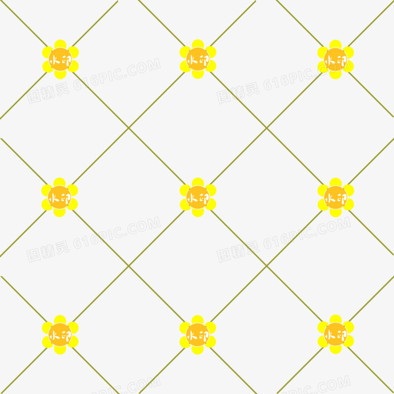 黄色太阳花简约水印装饰元素