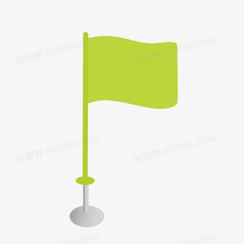 绿色小旗帜标杆免抠元素