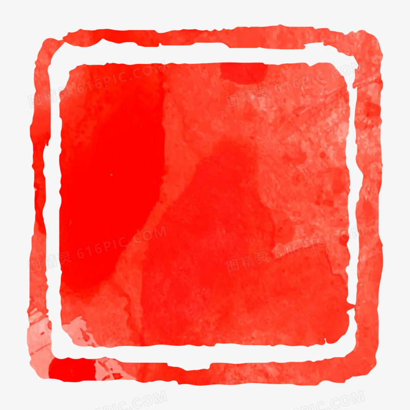 红色印章中式框元素