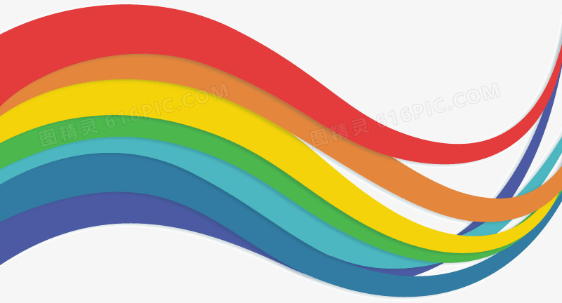 彩虹色曲线背景矢量素材