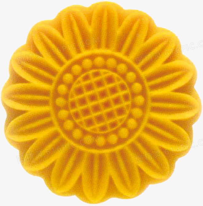 黄色太阳花月饼样式