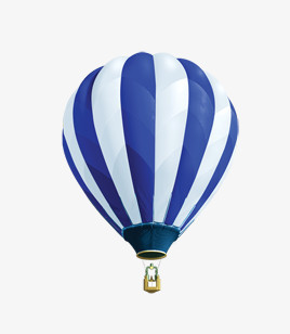 蓝白热气球图片