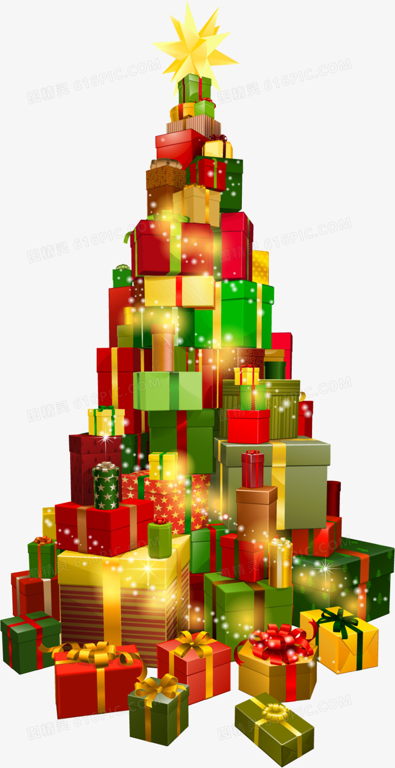 彩色光效圣诞树礼盒