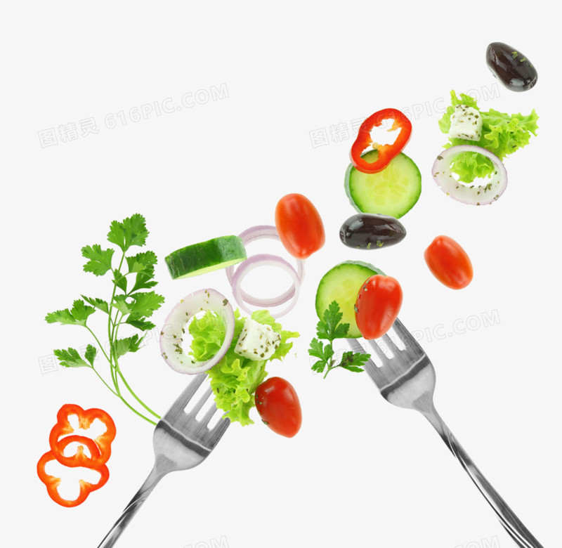 蔬菜和叉子