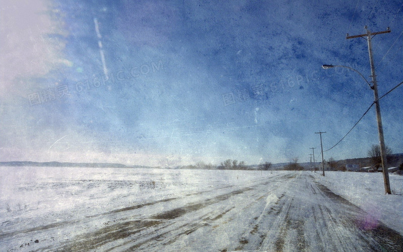 冬季道路景观壁纸图片