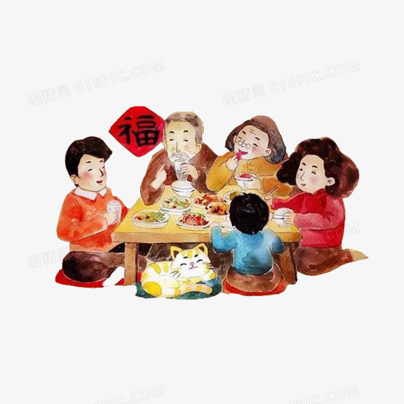 春节年夜饭阖家欢乐