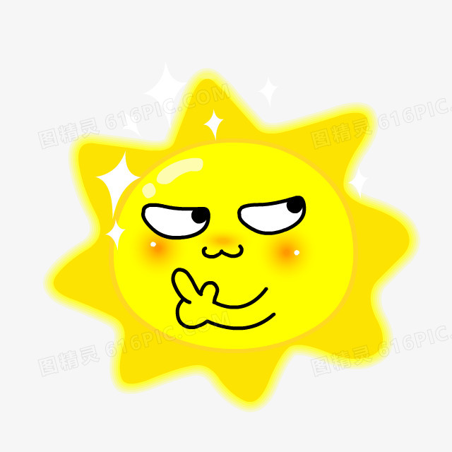 耶表情黄色太阳图标