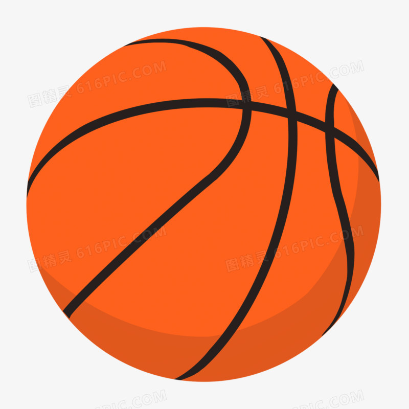 卡通手绘球类运动篮球元素