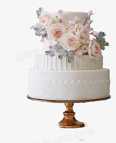 白色玫瑰婚礼蛋糕
