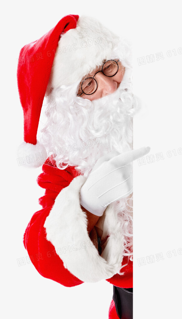 圣诞老人 白胡子 圣诞帽png素材