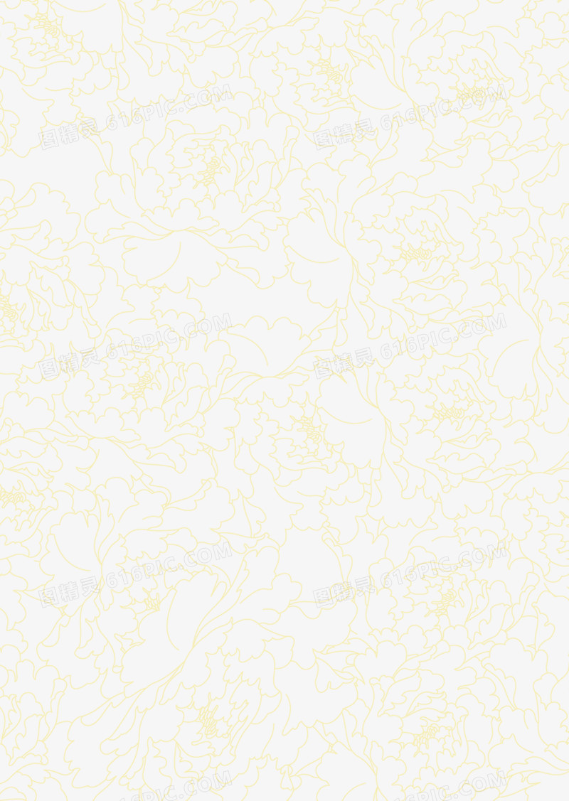 黄色牡丹花纹中秋背景