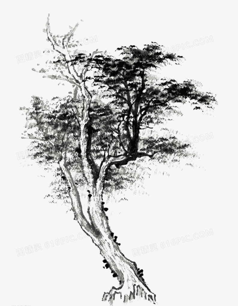 传统水墨树