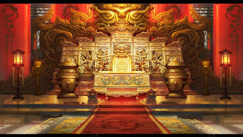 古代皇宫室内高清免抠红毯