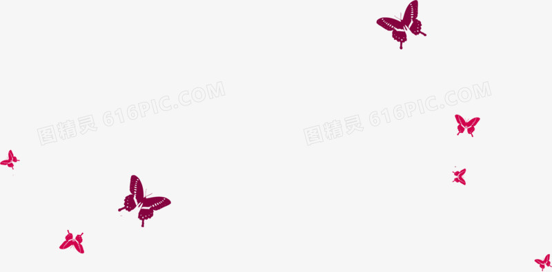 紫色卡通飞舞蝴蝶设计