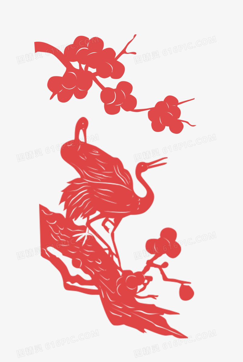 红色的鹤中国风